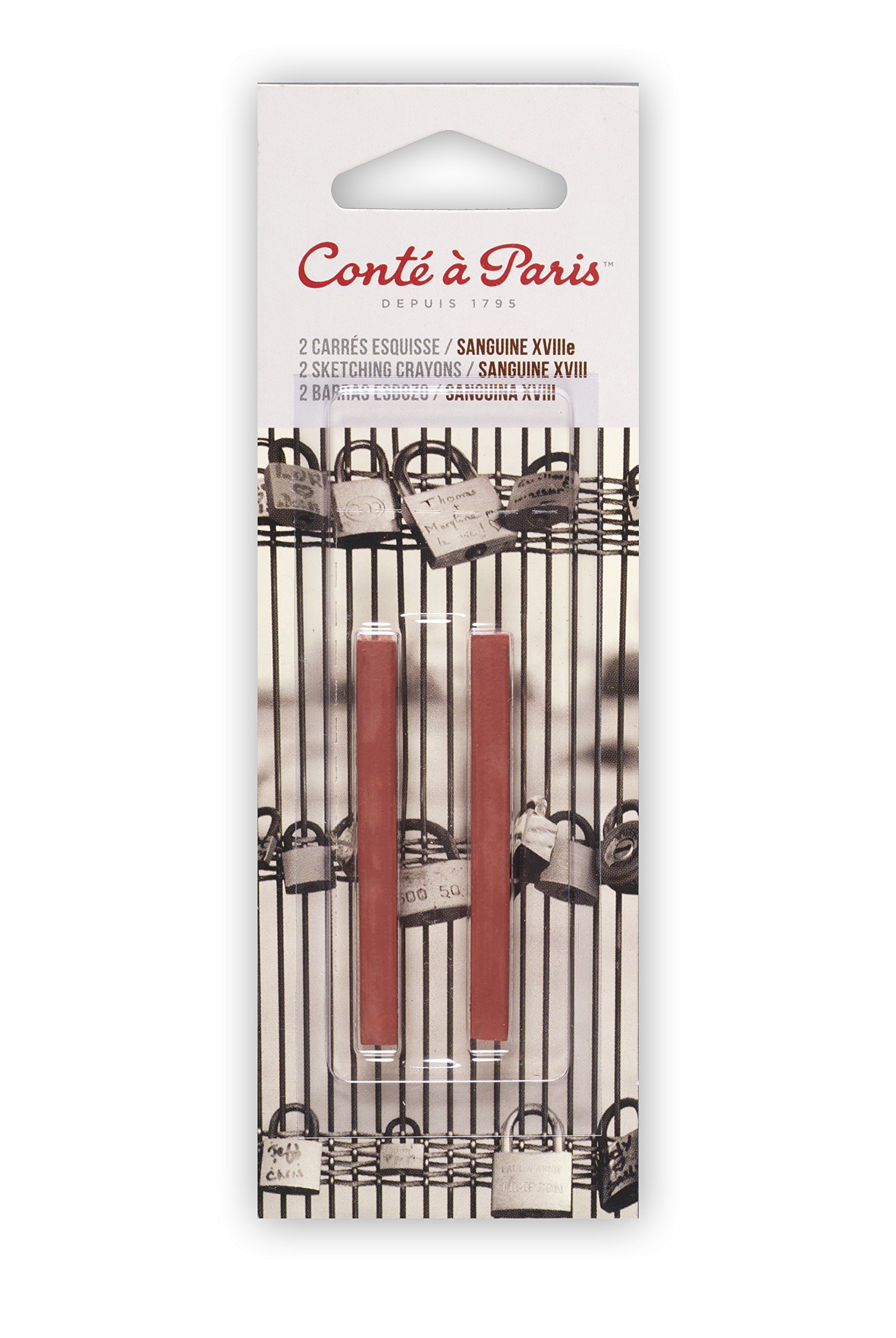 Conté à Paris Sketching Carre Crayons - Sanguine XVIII Century (Pack of 2)