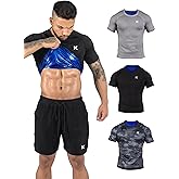 Kewlioo Sauna Shirt for Men - Heat Trapping Sweat Vest, Sauna Suit For Men, Compression Workout Sweat Suit for Gym, Workouts