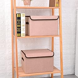 Bagnizer Linen Fabric Foldable Storage Cube Bin