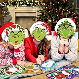 COSORO 12pcs Kids Grinch Paper Masks Christmas Party Bag Fillers Costume Toy view 5