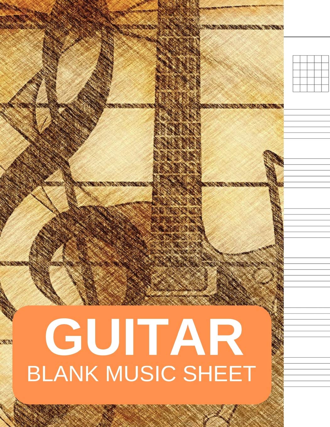 Guitar Blank Music Sheet: Tab Notebook Paper Journal - Guitar Chord, Standard Staff & Tablature