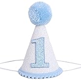 SELPONT First Birthday Decorations Set - Baby Angel Hat, Dark Green Cone Hat - Photo Booth Props and Backdrop for Cake Smash (Pure White)