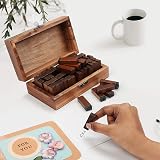 Kurtzy 70pc Wooden Rubber Alphabet Number Symbol Stamp Set Craft Ink Kit view 6
