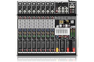 KASCHUN G98X Professional 8-Channel Audio Mixer with 99 DSP Reverb Effects, USB/MP3 Digital Input, 48V Phantom Power - Stereo DJ Mixing Console for PC, Parties, Weddings & Events​
