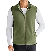 COOFANDY Men's Polar Fleece Vest Lightweight Sleeveless Zip Up Jacket Casual Outerwear Outdoor Golf Vests