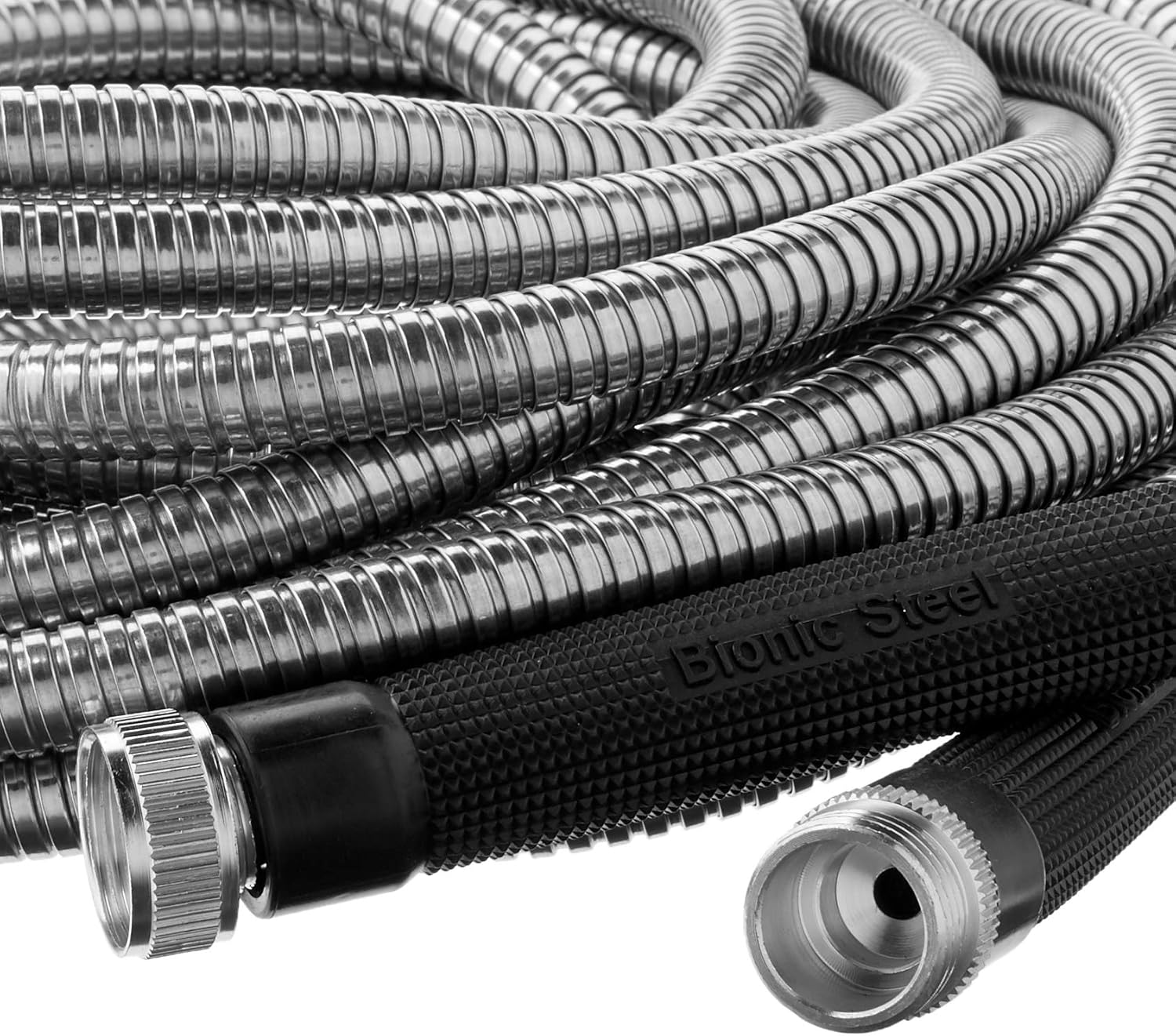 Bionic Steel 50 Foot Garden Hose 304 Stainless Steel Metal Water Hose – Super Tough & Flexible, Lightweight, Crush Resistant Aluminum Fittings, Kink & Tangle Free, Rust Proof, Easy to Use & Store : Garden & Outdoor