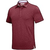 KEFITEVD Polo Shirts for Men Short Sleeve Quick Dry Fit Breathable Golf Athletic Outdoor Collar Tactical T-Shirt