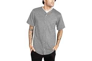 Ma Croix Mens Premium Baseball Button Down Jersey Shirt Short Sleeve Athletic Sports Tee