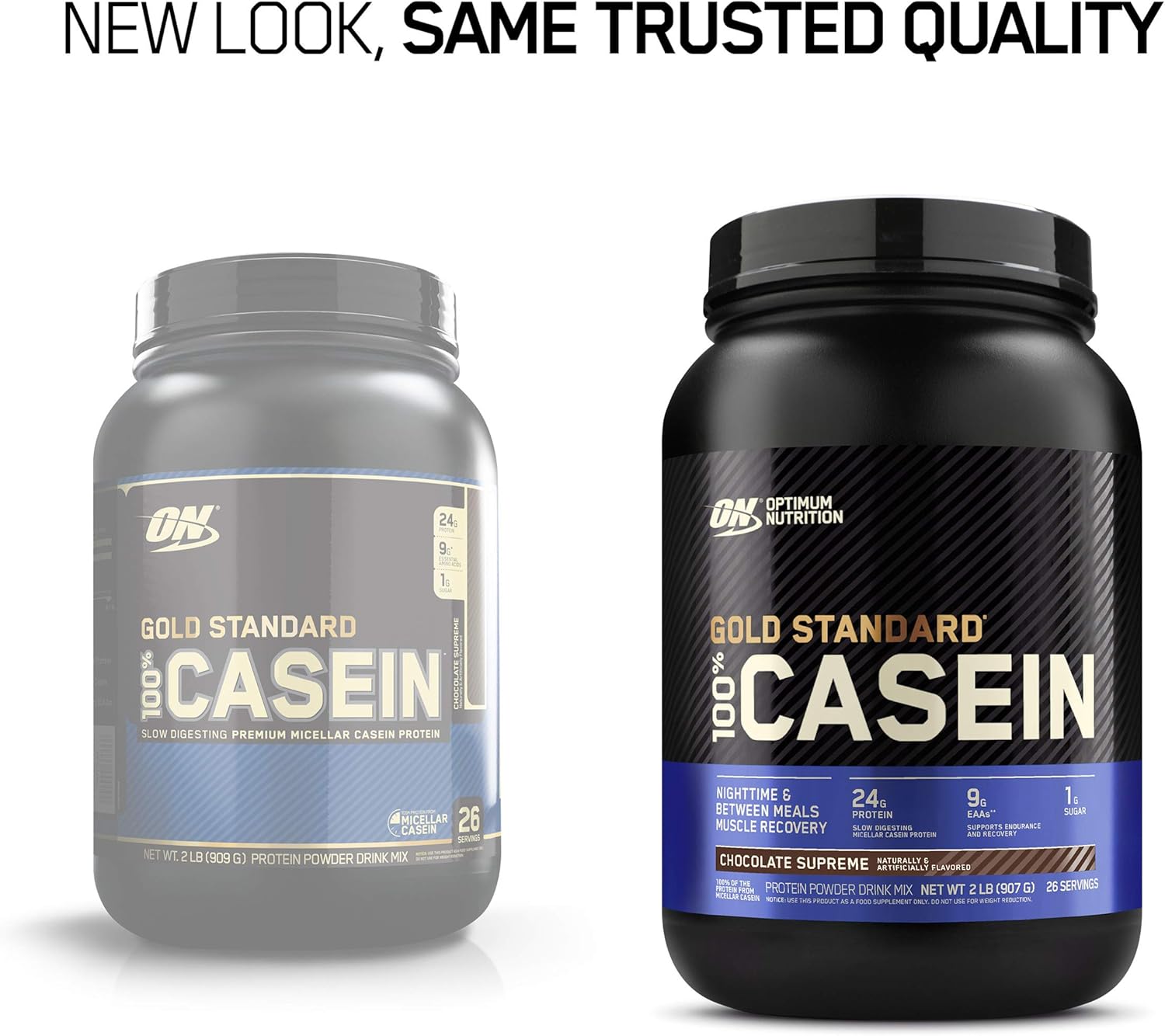 Optimum Nutrition Gold Standard 100% Micellar Casein Protein Powder, Slow Digesting, Helps Keep You Full, Overnight Muscle Recovery, Chocolate Supreme, 2 Pound (Packaging May Vary): Health & Personal Care