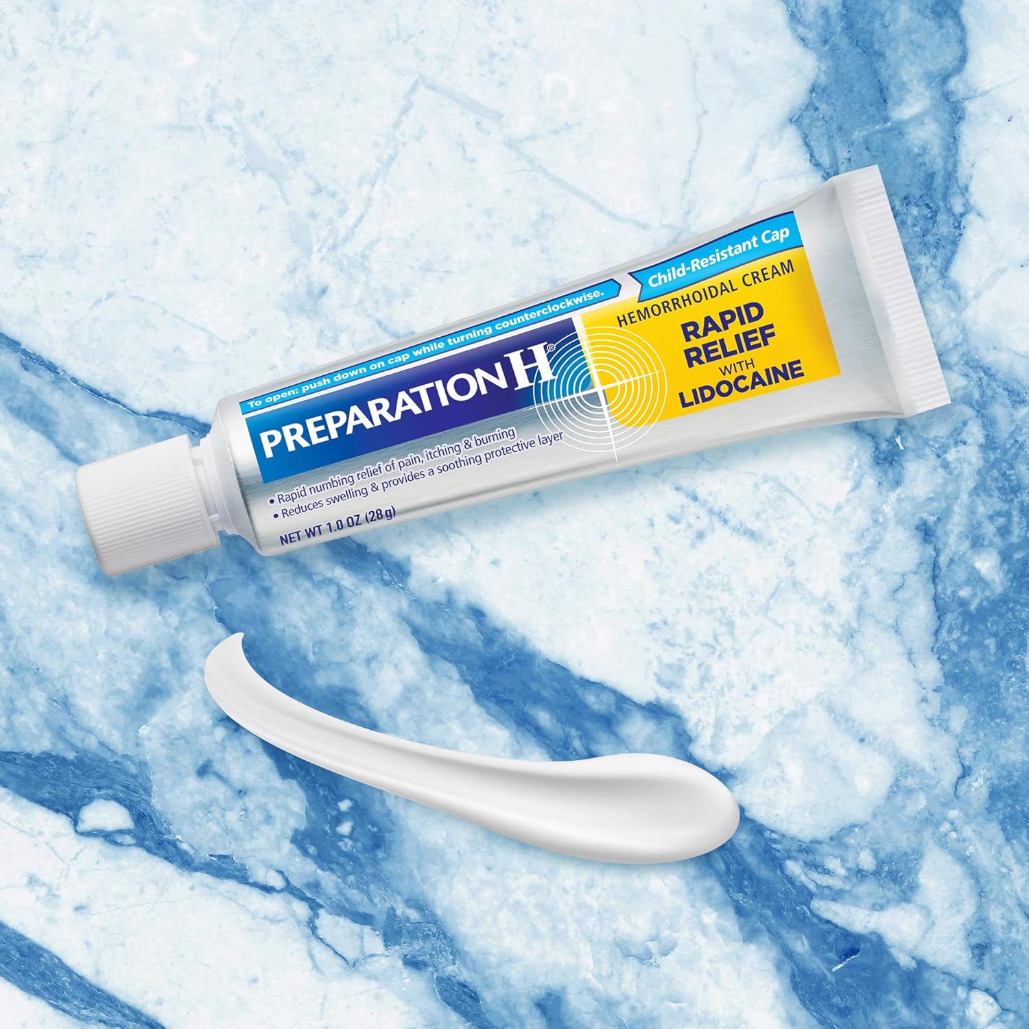 Preparation H Rapid Relief with Lidocaine Cream Hemorrhoid Symptom Treatment, Numbs Pain, Burning, and Itching, Reduces Swelling, 1 Ounce Tube: Health & Personal Care