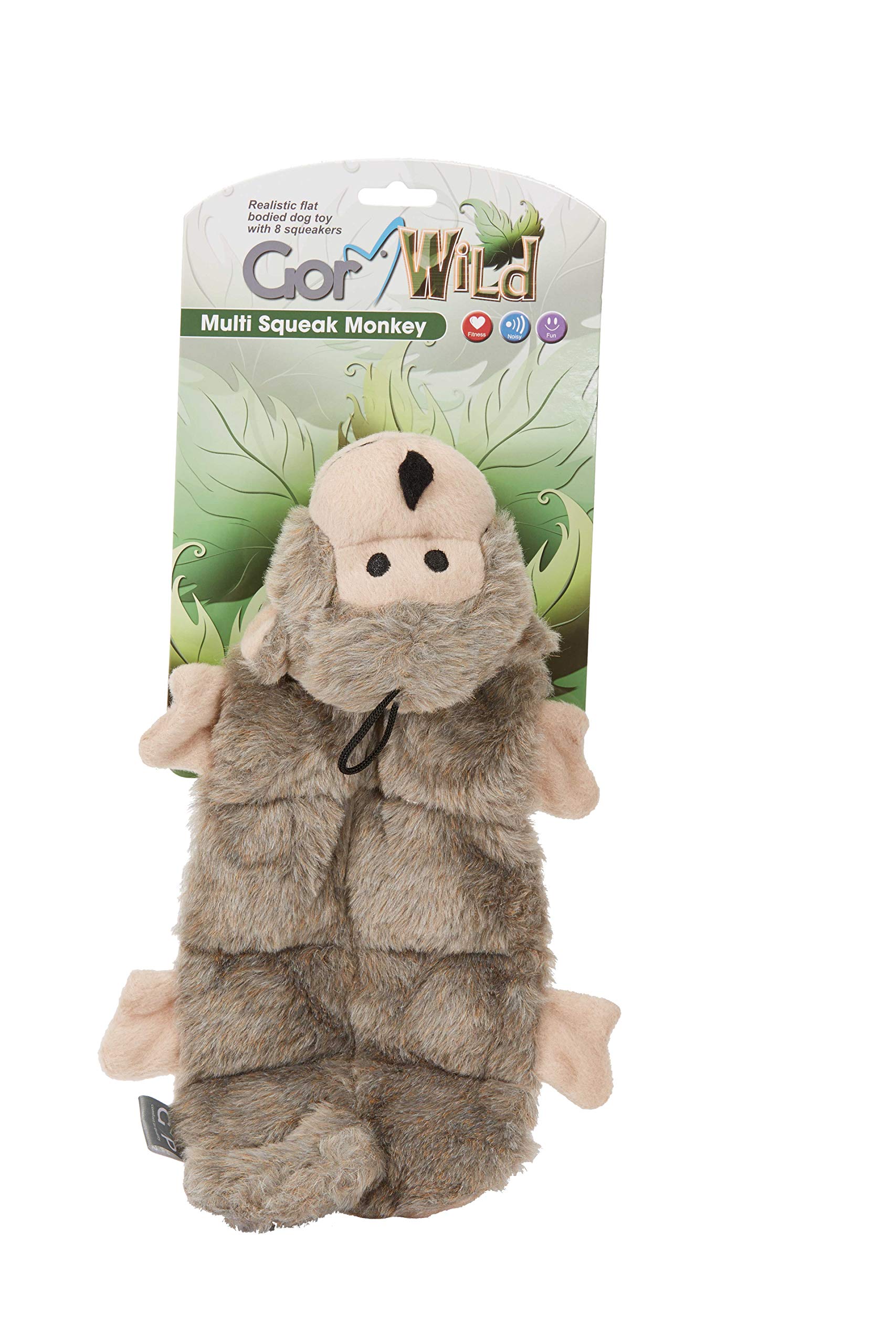 Gor Pets Soft Dog Toy Plush Wild Multi-Squeak Monkey