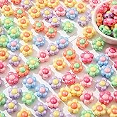 CYEENUT 150pcs Ab Color Flower Acrylic Beads Rainbow Sun Flower Beads for Jewelry Making Handmade DIY Bracelet, Charms Keychain Craft Supplies (Sun Flower)