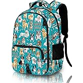 ZZRIUP Dogs Backpack for Kids Boys Girls, Cute Backpack for School Outdoor Travel 16.5inch, Gifts for Dogs Lover (Green)