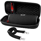 Comecase Hard Travel Case for JBL Charge 4/ Charge 5 Waterproof Bluetooth Speaker. Carrying Storage Bag Fits Charger and USB Cable (Case Only) - Black