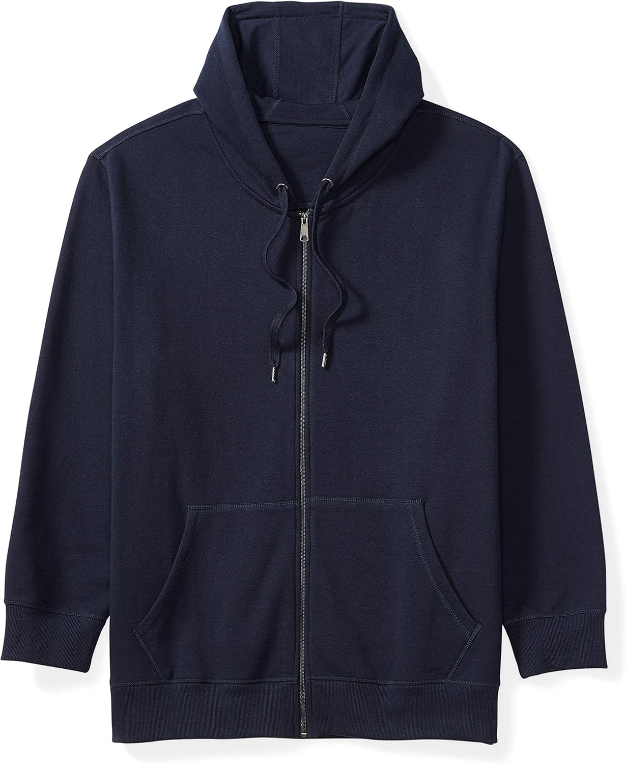  Essentials Men's Big & Tall Full-Zip Hooded Fleece Sweatshirt fit by DXL, Navy, 2X: Clothing