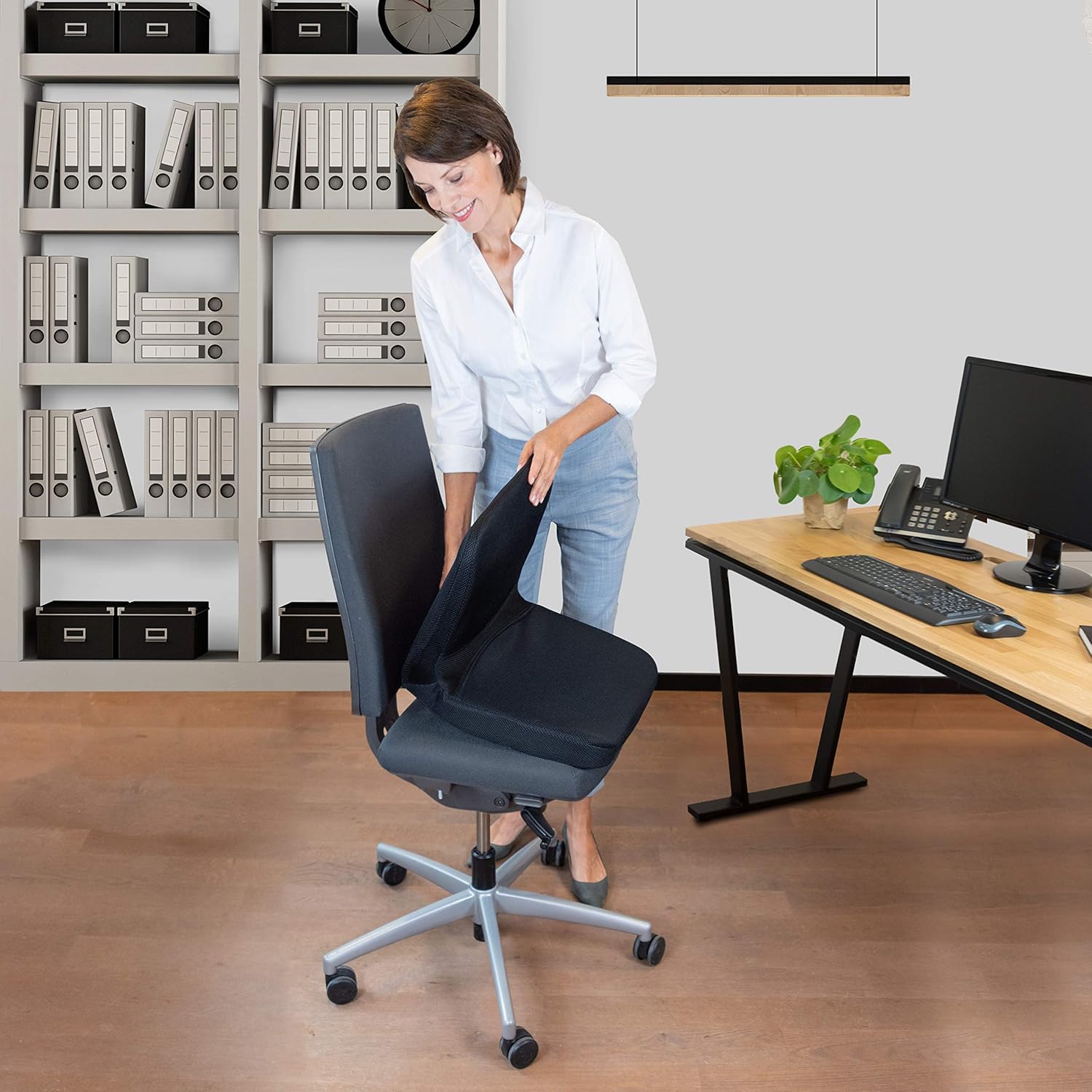 bonmedico All-in-One Foam Seat Cushion - Home Office Gel Comfort for Coccyx/Tailbone & Sciatica Pain Relief with Back Support, Meditation Cushion - Great for Car Seat Cushion or Office Seat: Home & Kitchen