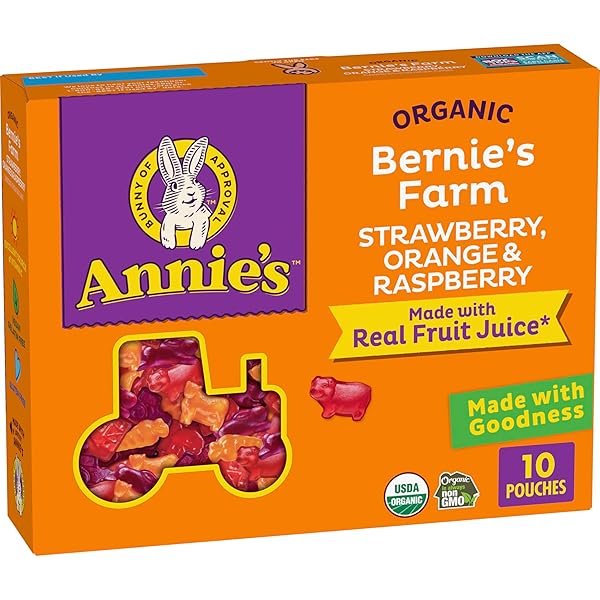 ANNIE’S ORGANIC BERNIE’S FARM FRUIT FLAVORED SNACKS, GLUTEN...
