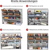 Marbrasse Mesh Desk Organiser 9 Compartments Pen Holder Silver view 4