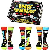 United Oddsocks Novelty Mens Socks Space Invaders - Box of 6 Men Oddsocks US 7-12