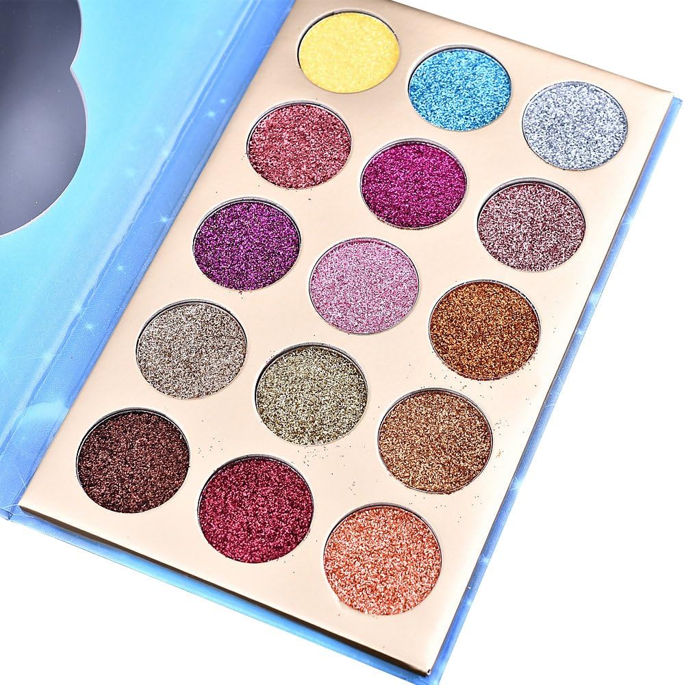 15 Colors Glitter Make-up Powder Metallic Shimmer Eye Shadow Palette Highly Pigmented Mineral Cosmetic Makeup Eyeshadow