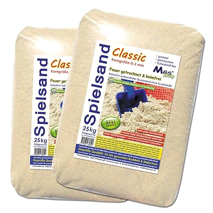 MGS SHOP 50kg Spielsand Quarzsand TÜV geprüft TOP Qualität 0-2 mm Sandkasten