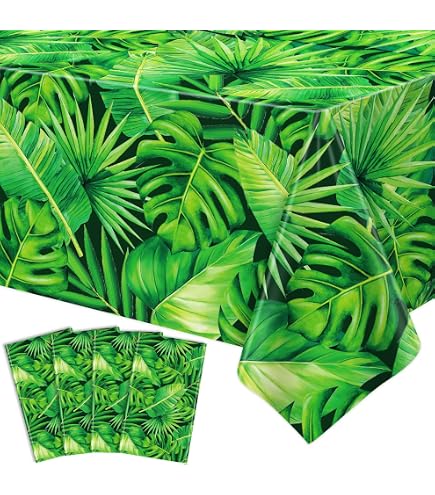 PLULON Nappe Hawaïenne Feuilles De Palmier 137x274 Cm - Décoration Tropicale Luau