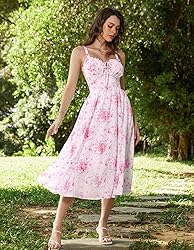 Floral Corset Dress for Women 2025 Spring Midi