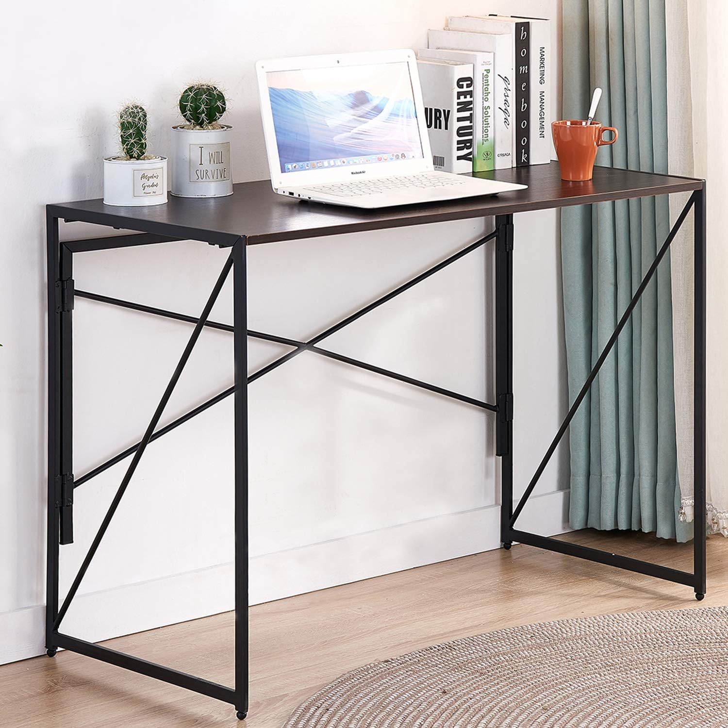 ECVV Folding SpaceSaving Desk for Writing, Modern Home Office Desk