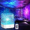 Ackarido Northern Lights Projector, 16 Colors Luminorthe Cube Crystal Lamp with Touch/Remote Control, Rechargeable Ocean Wave Night Light Projector for Kids, Room Decor, Bedroom, Gift
