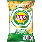 Lay&rsquo;s Subway Teriyaki Potato Chips, Crispy Natural Ribbed Potato Chips with Sweet &amp; Savory Teriyaki Seasoning, Imported European Lay&rsquo;s Gourmet Snack Chips, Crunchy Umami Potato Snack, 150g / 5.29oz
