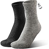Alpaca Wool Diabetic Socks for Men Women Non Binding Wide Loose Fit Thick Warm Soft Seamless Moisture Breathable