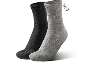 RAHHINT Alpaca Wool Diabetic Socks for Men Women Non Binding Wide Loose Fit Thick Warm Soft Seamless Moisture Breathable