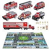 TEMI Diecast Emergency Fire Rescue Vehicle Toy Set