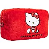 Hello Kitty Cute Makeup Bag Fluffy Kawaii Travel Bag, Zipped Cosmetic Bag Toiletry Bag for Women Teens Girls, Gift for Her