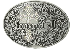 Buckle Rage Women's Southern Cowgirl Up Cross Aurora Borealis Belt, Silver, Medium, Silver