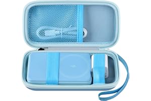 CASMILEE Case for Anker Magnetic Battery 10,000mAh Foldable Wireless Portable Charger, 633/622/621/321 5,000mAh Power Bank (MagGo) Holder, Storage for Baseus Power Delivery -Case Only (Blue, Medium)