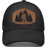 gswirmchsq Bigfoot Sasquatch Gifts, Snapback Trucker Hats Cap Leather Patch Big Foot Gifts for Dad Men Bigfoot Lovers
