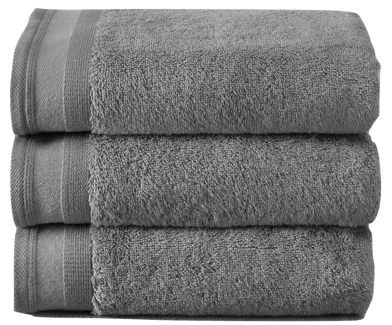 De Witte Lietaer Contessa luxury set of 3 cotton towels, gray, 50 x 100 cm