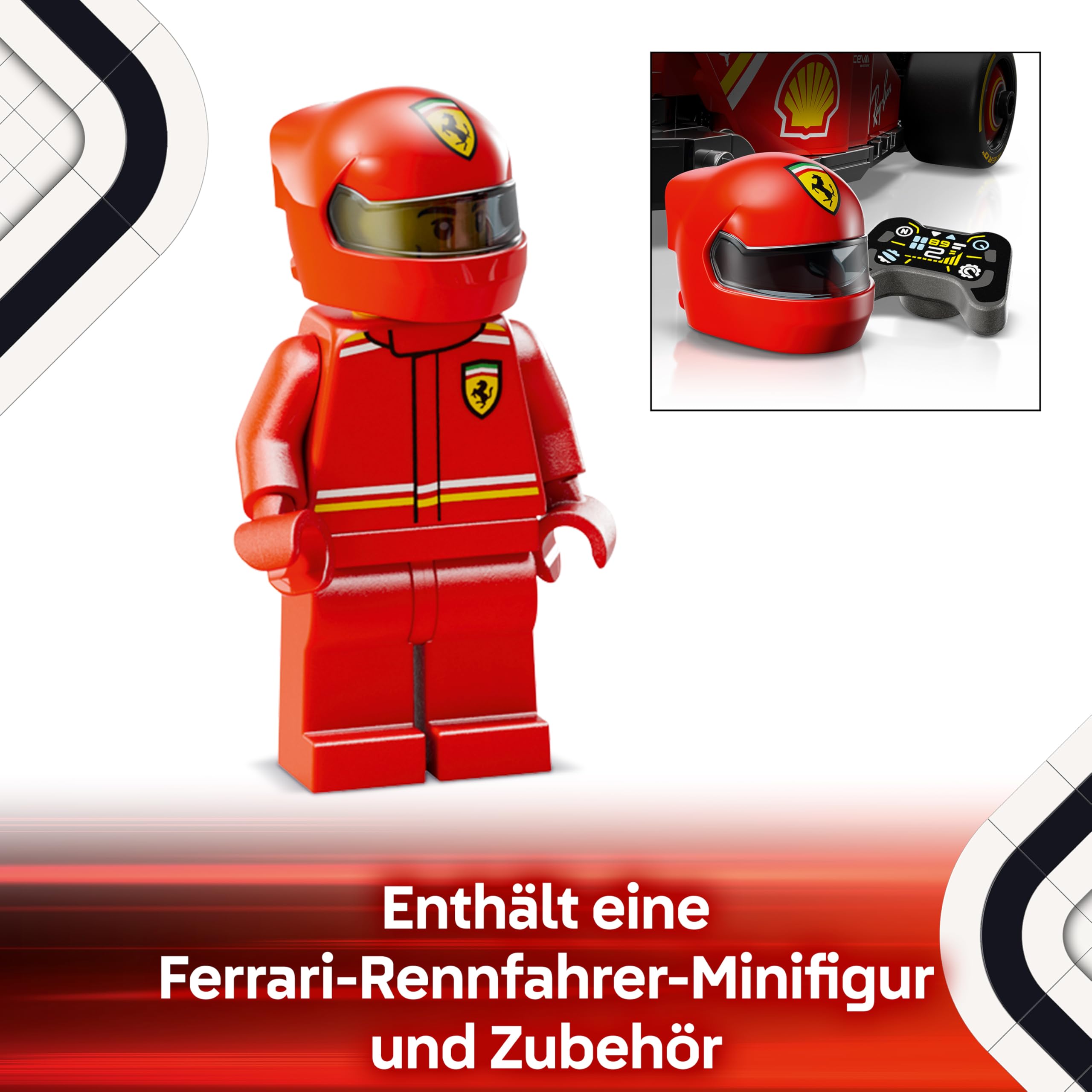 LEGO Speed Champions Ferrari SF-24 F1 Rennauto - Modellauto Set mit Fahrer - Modellbau für Erwachsene - DIY Set mit 1 Minifigur - Sammelbares Formel 1 Geschenk zum Vatertag - 77242 4