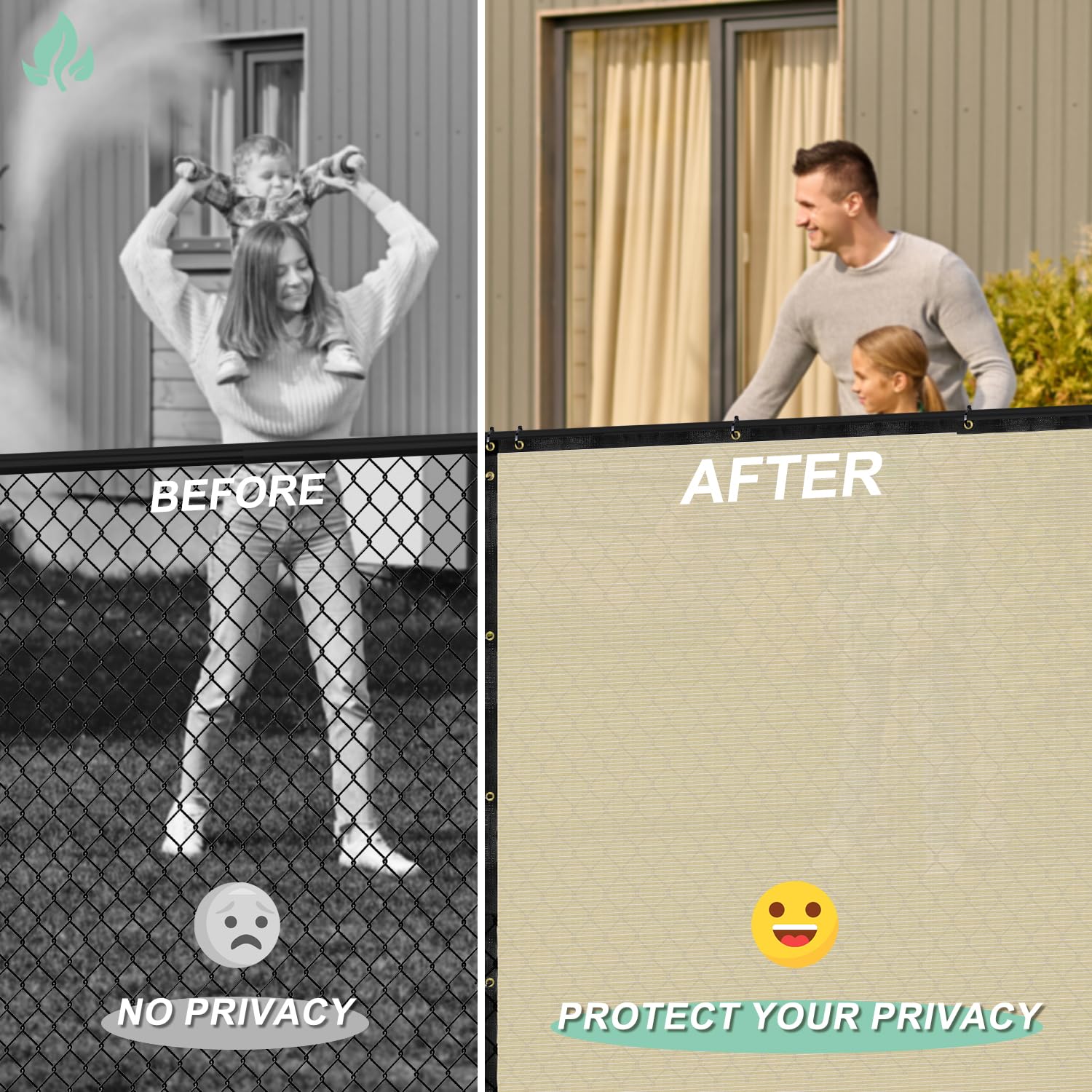 SunnyRoyal 8' x 220' Beige Privacy Fence Screen