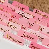 Pestañas bíblicas en español para mujer, pestañas de lámina dorada para Biblia en español, 90 elegantes pestañas de índice, s