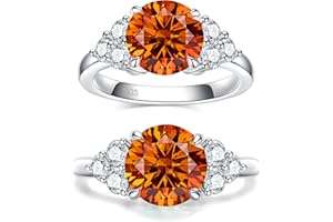 CannyCat 3.0 carat Fancy Vivid Blue Green Moissanite Ring 3.6 cttw Moissanite Engagement Rings for Women VVS D-color Certified Moissanite Anniversary Wedding Cluster Ring Platinum-Plated Silver Band