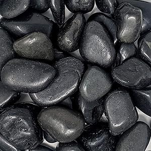 Midwest Hearth Natural Decorative Polished Black Pebbles 1" to 3" Size (10-lb Bag)