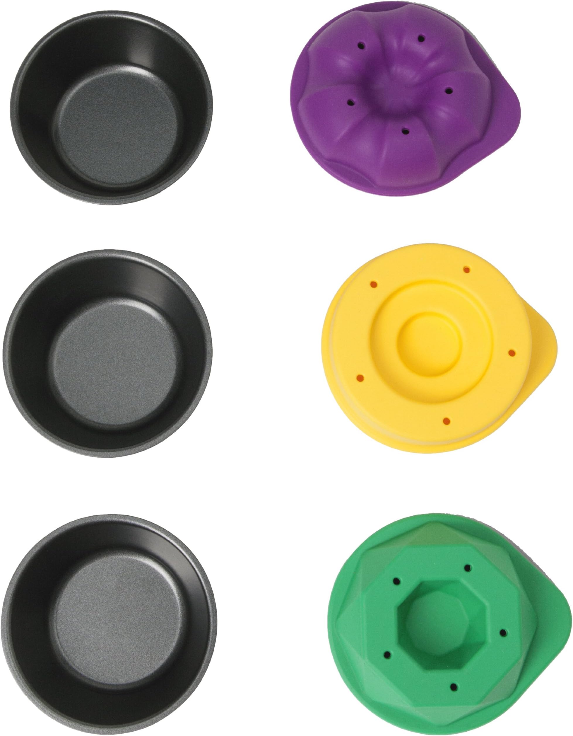 Bake Shapes Stainless Steel and Polypropylene Plastic Decorative Muffin Toppers, Pack of 6, Multi-Colour