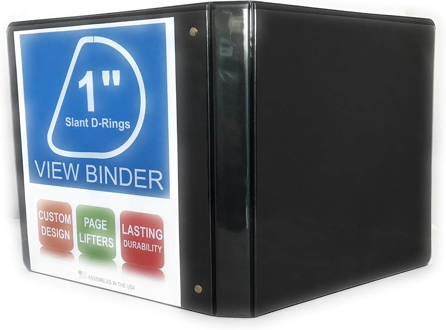3 Ring Binders, 0.5 Inch Slant-D Rings, White, 4 Pack, Clear View, Pockets : Office Products