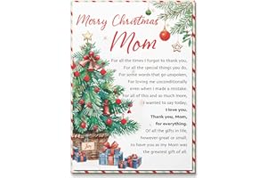 BlinkWishes Christmas Card for Mom, Mommy Christmas Greeting Cards with Envelope and Seal, Mother Xmas Cards, Christmas Gift for Mom, Mother from Daughter, Son, Kids