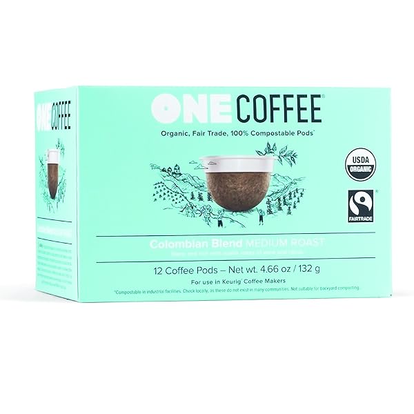 ONECOFFEE ORGANIC COLOMBIAN BLEND 12 COUNT SINGLE SERVE...