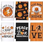Bencailor 6 Pcs Basketball Hand Towels Basketball Absorbent Bath Hand Towels for Bathroom Home Hotel Gym Yoga Gifts for Sports Lovers