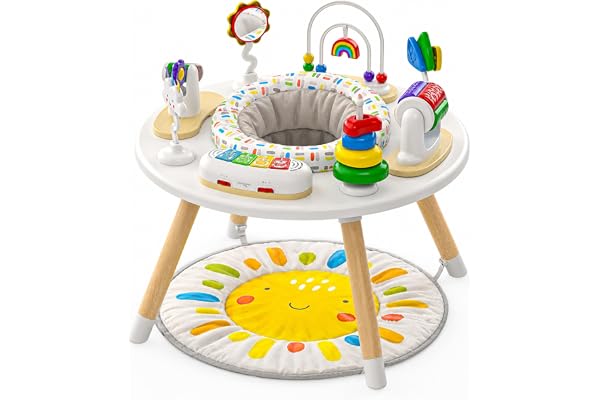 Move2Play 4-in-1 Baby Activity Center | Montessori-Inspired Design | 8 Interactive Toys | Tummy Time, Exersaucer, Jumper & To