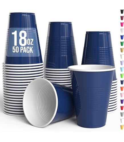 Amazon.com: True Navy Blue Plastic Cups (Pack of 20) - 18 oz. - Versatile  Drinkware for Indoor & Outdoor Parties, Weddings, Birthdays, Celebrations &  More : Home & Kitchen